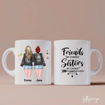 Sisters with Drinks Personalized Mug - Name, skin, hair, quote can be customized - Giftymize™️