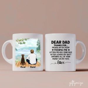Dog Dad is awesome Personalized Mug - Name, skin, hair, dog, background, quote can be customized - Giftymize™️