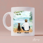 Dog Dad is awesome Personalized Mug - Name, skin, hair, dog, background, quote can be customized - Giftymize™️