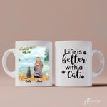 Cat Mom Personalized Mug - Name, skin, hair, cat, background, quote can be customized - Giftymize™️