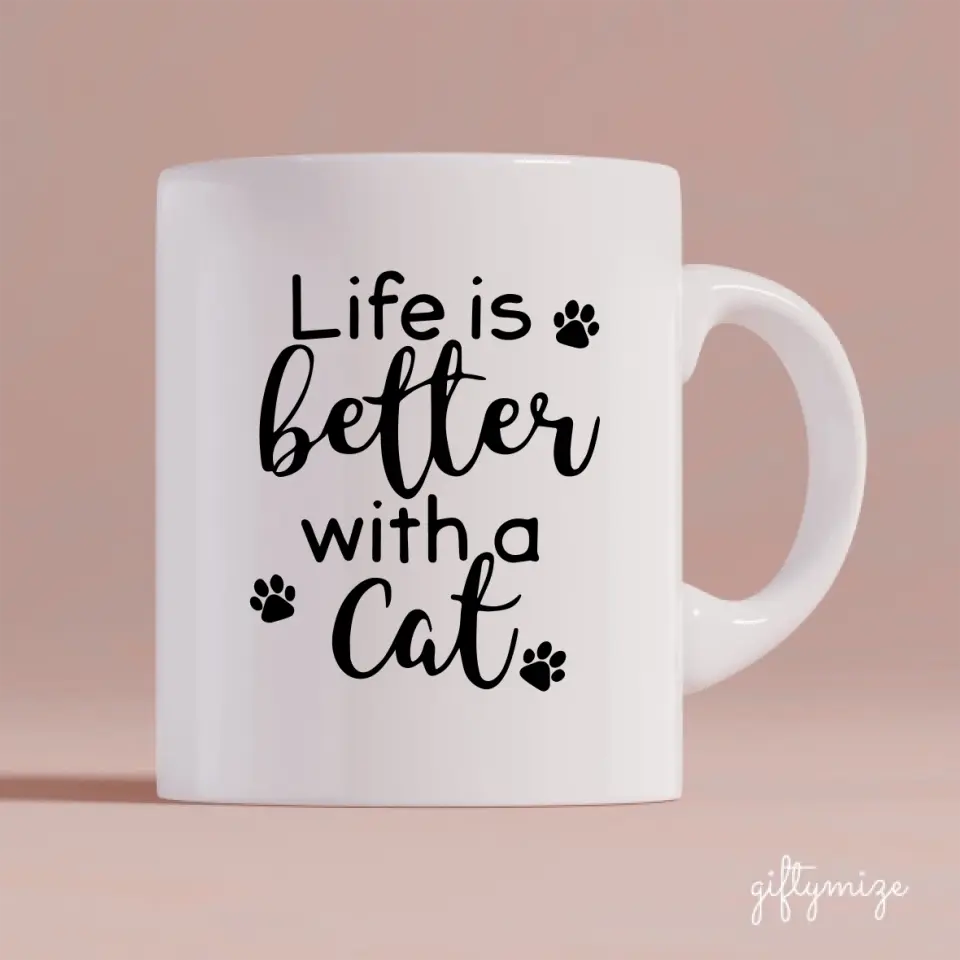 Cat Mom Personalized Mug - Name, skin, hair, cat, background, quote can be customized - Giftymize™️