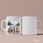Man and Woman and Dogs Personalized Mug - Name, skin, hair, dog, background, quote can be customized - Giftymize™️