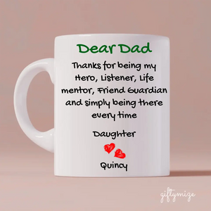 Father In My Heart Personalized Mug - Text can be customized - Giftymize™️