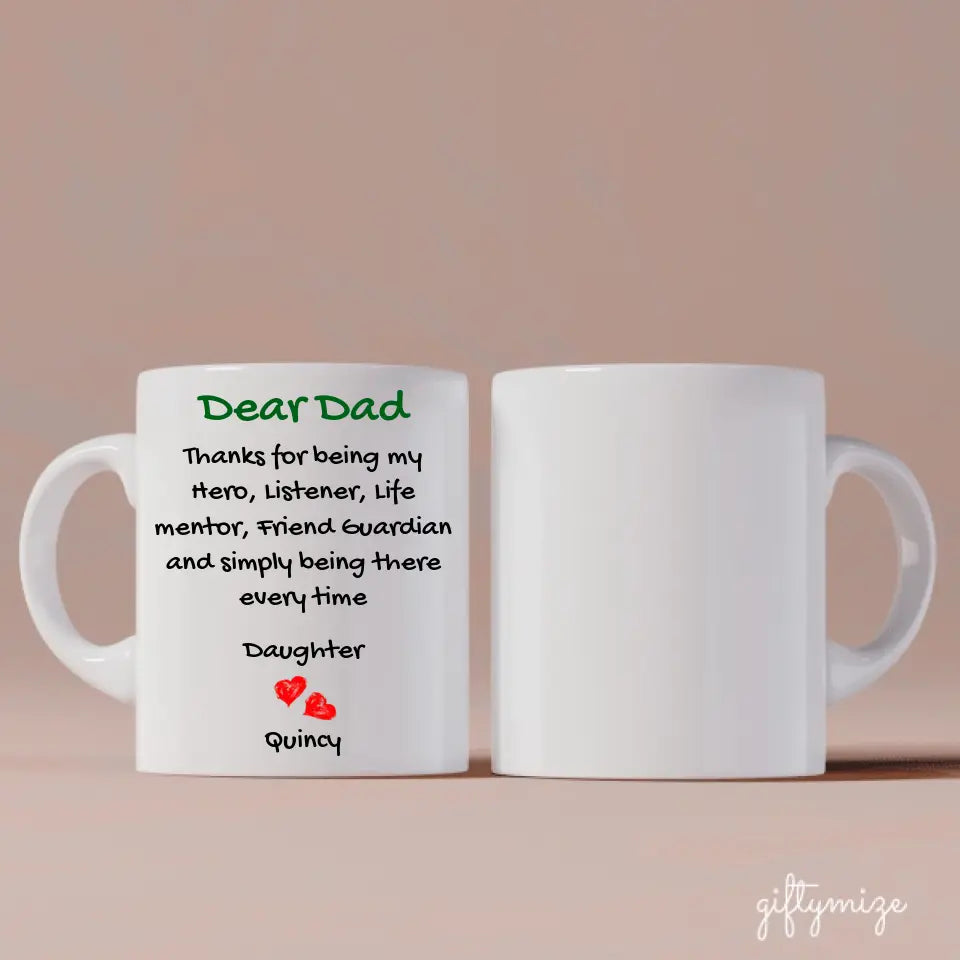 Father In My Heart Personalized Mug - Text can be customized - Giftymize™️
