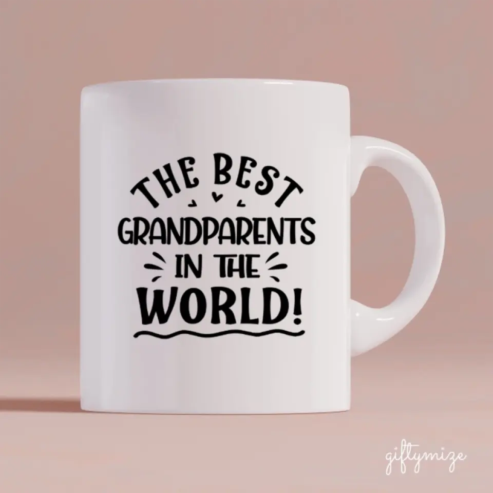 Dogs and Grandparents Personalized Mug - Name, skin, hair, dog, background, quote can be customized - Giftymize™️