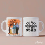 Dogs and Grandparents Personalized Mug - Name, skin, hair, dog, background, quote can be customized - Giftymize™️