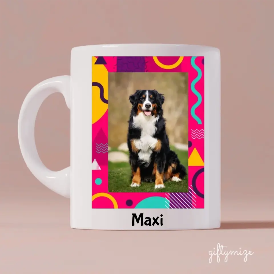 Dog Color Frame Upload Photo Personalized Mug - Photo, quote, name can be customized - Giftymize™️