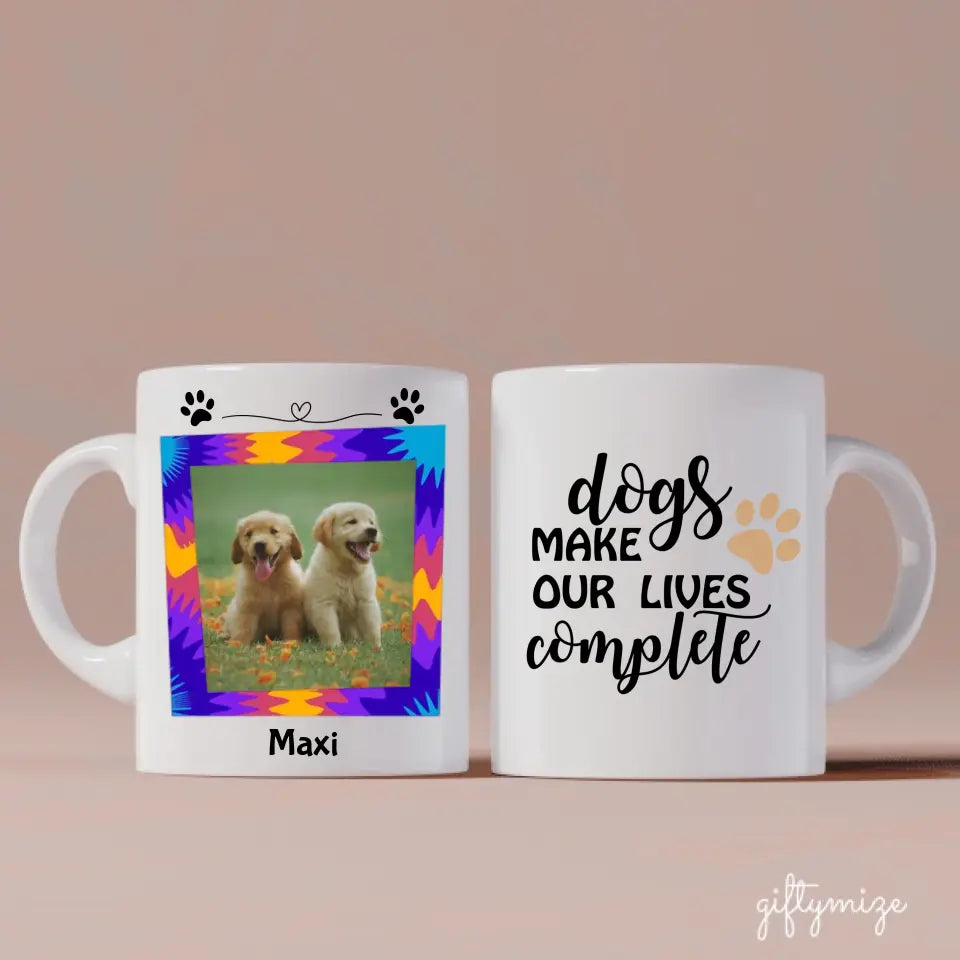 Dog Gradient Frame Upload Photo Personalized Mug - Photo, quote, name can be customized - Giftymize™️