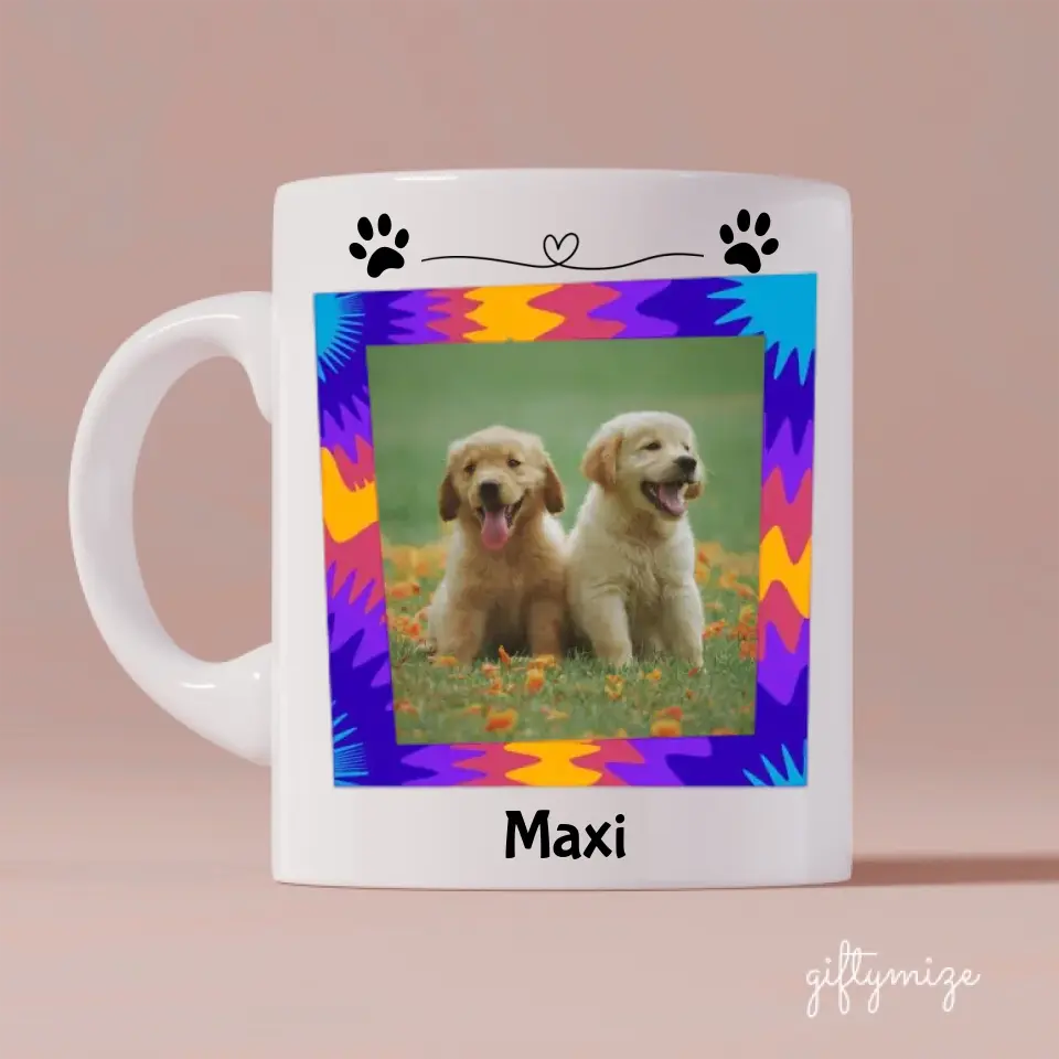 Dog Gradient Frame Upload Photo Personalized Mug - Photo, quote, name can be customized - Giftymize™️