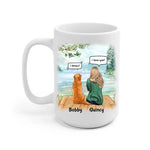 Chatting With Dog Mom Personalized Mug - Name, skin, hair, dog, background, quote can be customized - Giftymize™️
