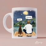 Chatting With Dog Dad Personalized Mug - Name, skin, hair, dog, background, quote can be customized - Giftymize™️