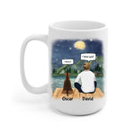 Chatting With Dog Dad Personalized Mug - Name, skin, hair, dog, background, quote can be customized - Giftymize™️