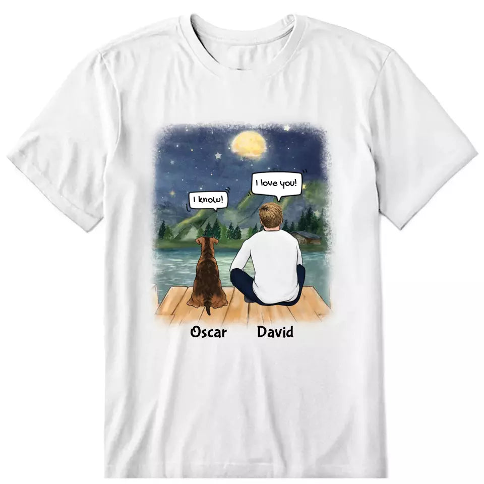 Chatting with Dog Dad Personalized T-Shirt - Dog, name, skin, hair, quote can be customized - Giftymize™️
