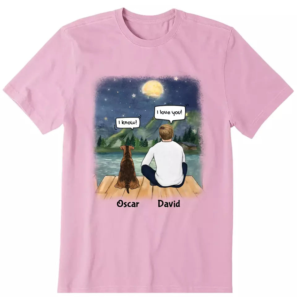 Chatting with Dog Dad Personalized T-Shirt - Dog, name, skin, hair, quote can be customized - Giftymize™️