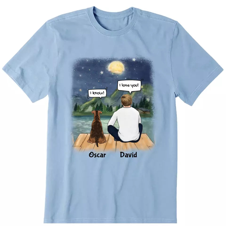 Chatting with Dog Dad Personalized T-Shirt - Dog, name, skin, hair, quote can be customized - Giftymize™️
