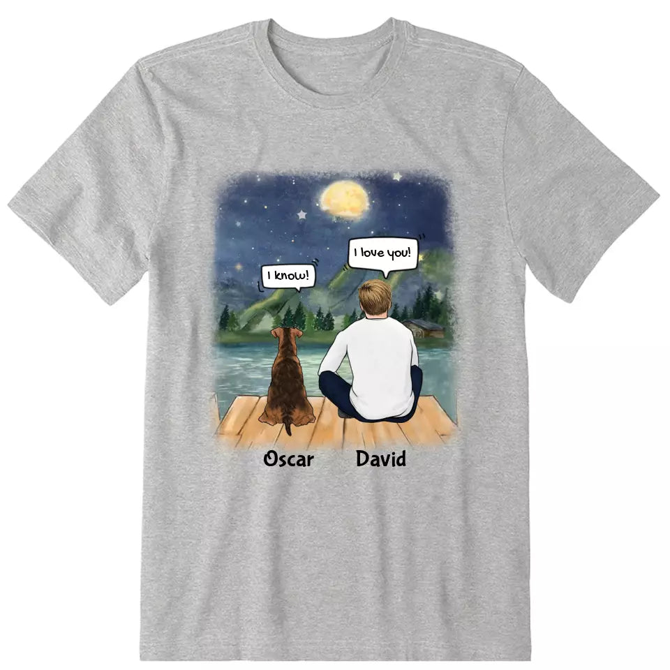Chatting with Dog Dad Personalized T-Shirt - Dog, name, skin, hair, quote can be customized - Giftymize™️