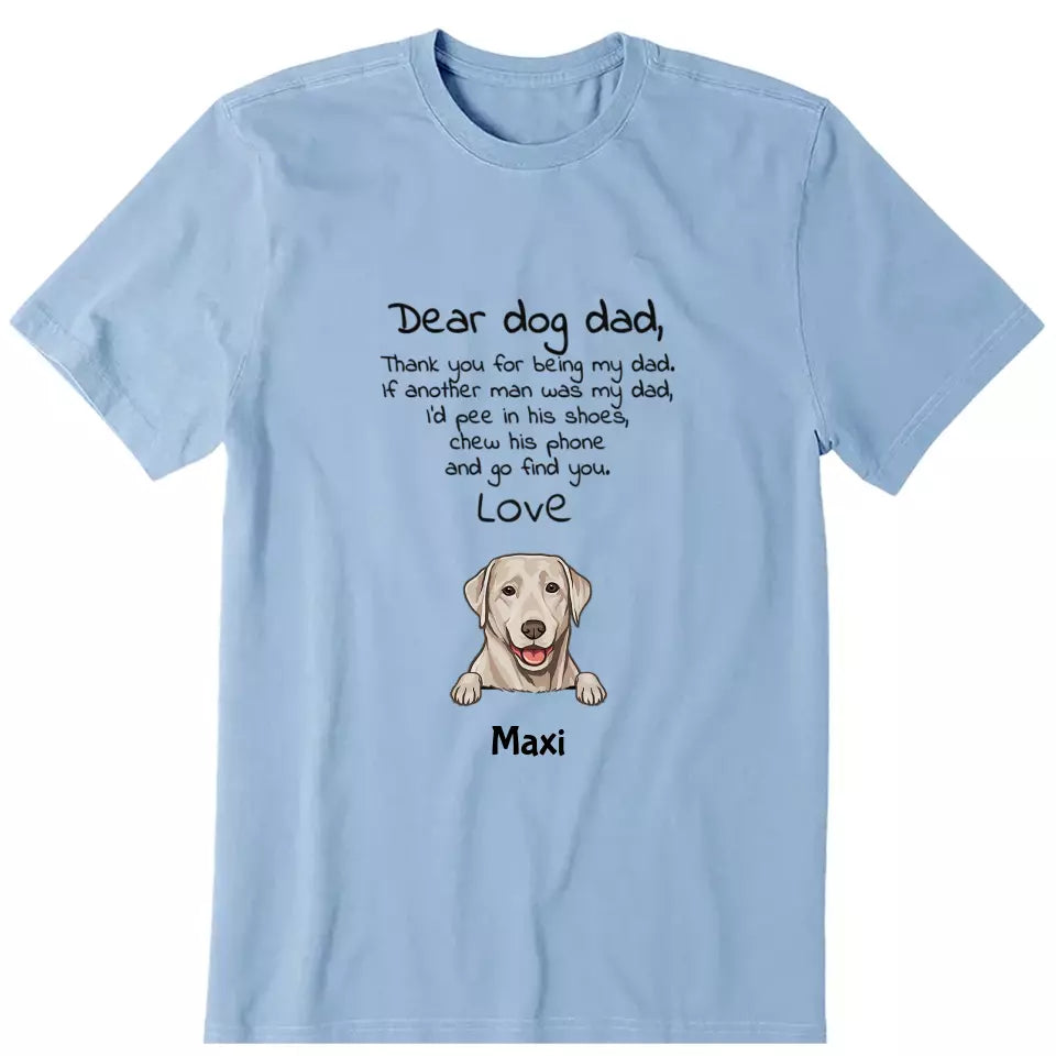 Dear Dog Dad Personalized T-Shirt - Dog, name can be customized - Giftymize™️