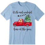 Happy Dog On A Red Truck Personalized T-Shirt, Hoodie & Sweatshirt - Name, dog can be customized