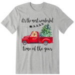 Happy Dog On A Red Truck Personalized T-Shirt, Hoodie & Sweatshirt - Name, dog can be customized
