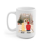 Man and Dogs Christmas Personalized Mug - Name, skin, hair, dog, background, quote can be customized - Giftymize™️