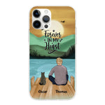 Man and Cats Personalized Phone Case for iPhone - Name, Skin, Hair, Cat, Background, Quote can be customized - Giftymize™️