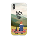 Chilling Girl and Cats Personalized Phone Case for iPhone - Name, Skin, Hair, Cat, Background, Quote can be customized - Giftymize™️