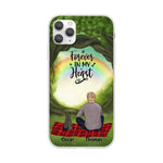 Chilling Man and Cats Personalized Phone Case for iPhone - Name, Skin, Hair, Cat, Background, Quote can be customized - Giftymize™️