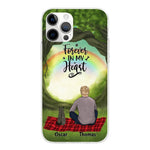 Chilling Man and Cats Personalized Phone Case for iPhone - Name, Skin, Hair, Cat, Background, Quote can be customized - Giftymize™️