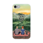 Chilling Man and Woman and Cats Personalized Phone Case for iPhone - Name, Skin, Hair, Cat, Background, Quote can be customized - Giftymize™️
