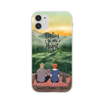 Chilling Man and Woman and Cats Personalized Phone Case for iPhone - Name, Skin, Hair, Cat, Background, Quote can be customized - Giftymize™️