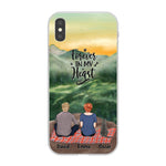 Chilling Man and Woman and Cats Personalized Phone Case for iPhone - Name, Skin, Hair, Cat, Background, Quote can be customized - Giftymize™️