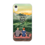 Chilling Man and Woman and Cats Personalized Phone Case for iPhone - Name, Skin, Hair, Cat, Background, Quote can be customized - Giftymize™️