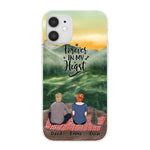 Chilling Man and Woman and Cats Personalized Phone Case for iPhone - Name, Skin, Hair, Cat, Background, Quote can be customized - Giftymize™️