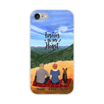 Chilling Couple and Dogs Personalized Phone Case for iPhone - Name, Skin, Hair, Dog, Background, Quote can be customized - Giftymize™️