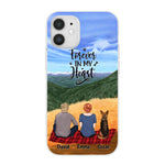 Chilling Couple and Dogs Personalized Phone Case for iPhone - Name, Skin, Hair, Dog, Background, Quote can be customized - Giftymize™️