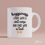 Parents and Little Son with Dogs Personalized Mug - Name, skin, hair, clothes, dog, background, and quote can be customized - Giftymize™️