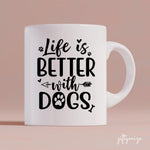 Man and Woman with Cats and Dogs Christmas Personalized Mug - Name, skin, hair, cat, dog, background, quote can be customized - Giftymize™️