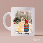 Girl and Dogs Christmas Personalized Mug - Name, skin, hair, dog, background, quote can be customized - Giftymize™️