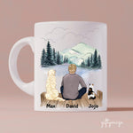 Man and Dogs + Cats Personalized Mug - Name, skin, hair, cat, background, quote can be customized - Giftymize™️