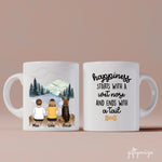 Kids and Dogs Personalized Mug - Name, skin, hair, dog, quote, background can be customized - Giftymize™️