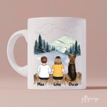 Kids and Dogs Personalized Mug - Name, skin, hair, dog, quote, background can be customized - Giftymize™️