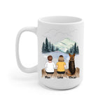 Kids and Dogs Personalized Mug - Name, skin, hair, dog, quote, background can be customized - Giftymize™️