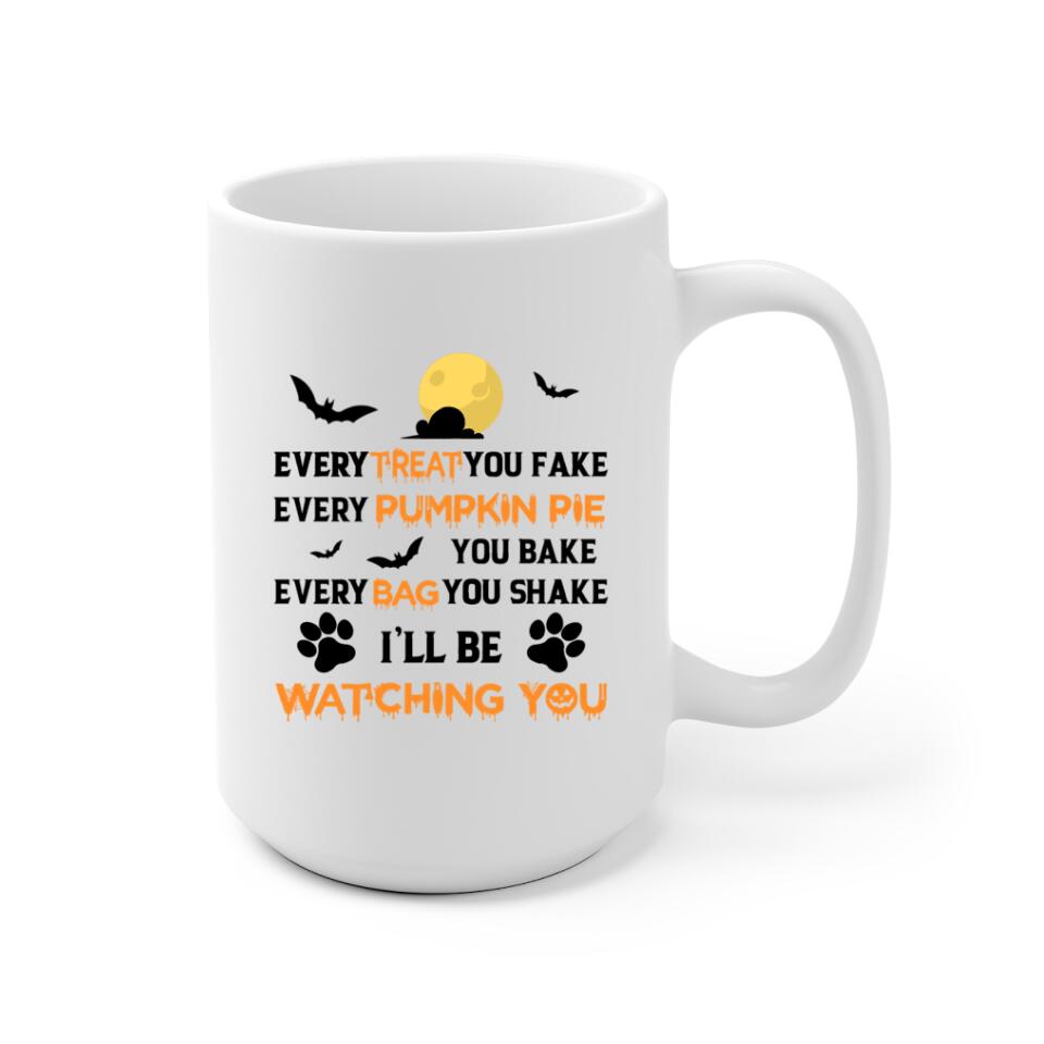 Halloween Girl and Dogs Personalized Mug - Name, skin, hair, dog, quote, background can be customized - Giftymize™️