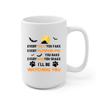 Halloween Girl and Dogs Personalized Mug - Name, skin, hair, dog, quote, background can be customized - Giftymize™️
