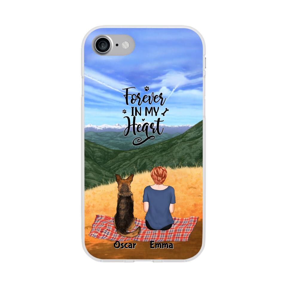 Chilling Girl and Dogs Personalized Phone Case for iPhone Name