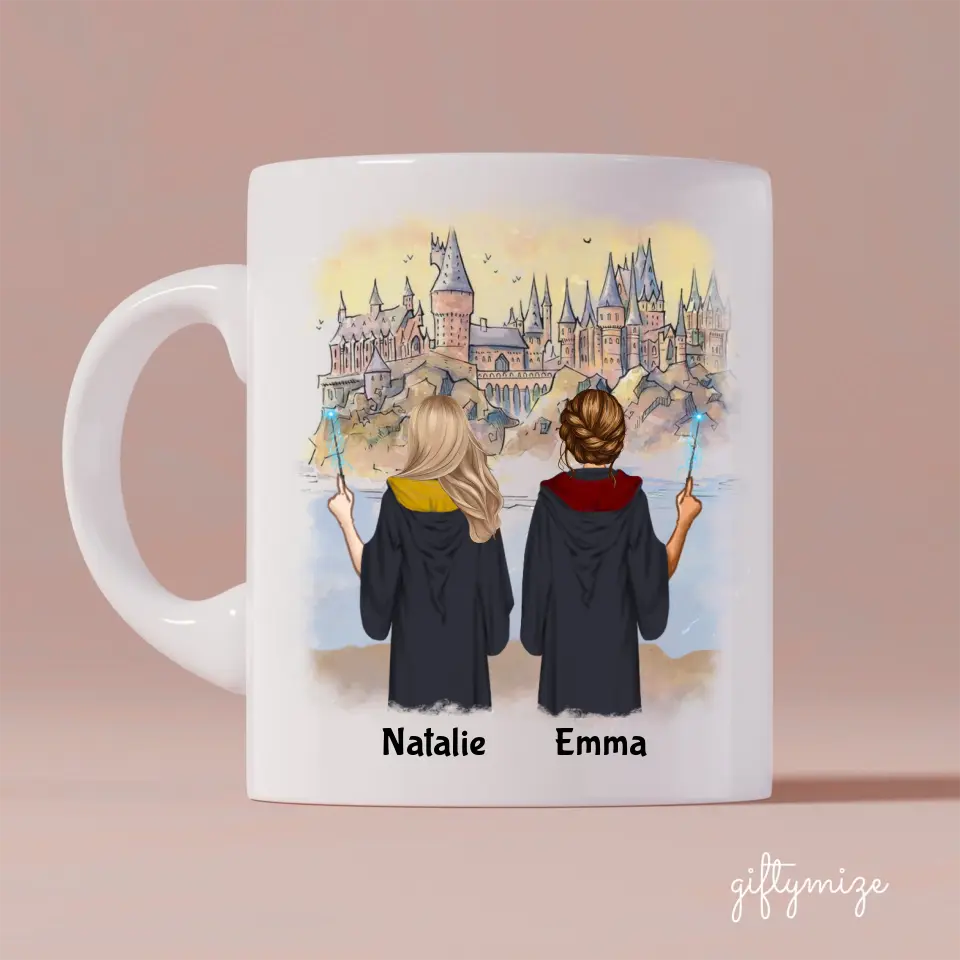 Harry Potter Inspired Best Friends Personalized Mug - Name, skin, hair, background, quote can be customized - Giftymize™️