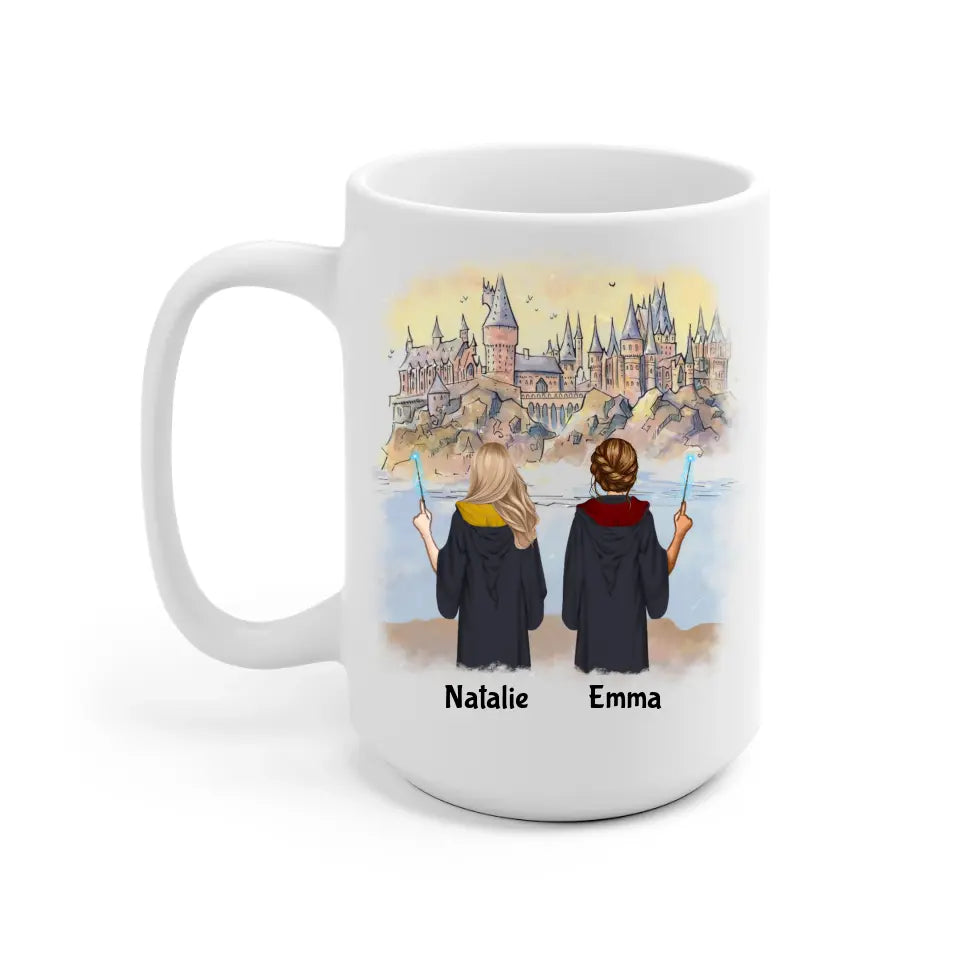 Harry Potter Inspired Best Friends Personalized Mug - Name, skin, hair, background, quote can be customized - Giftymize™️