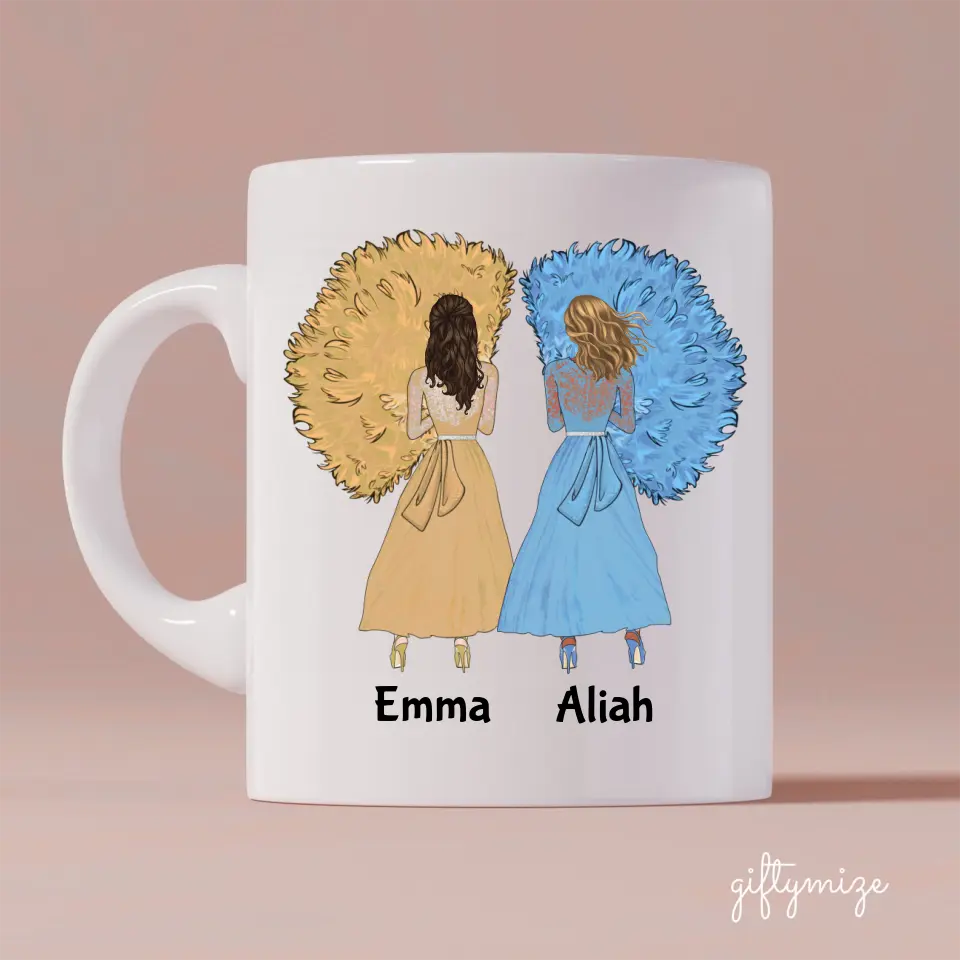 Girls in Dresses Personalized Mug - Name, skin, dress, hair, quote can be customized - Giftymize™️