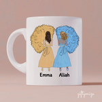 Girls in Dresses Personalized Mug - Name, skin, dress, hair, quote can be customized - Giftymize™️