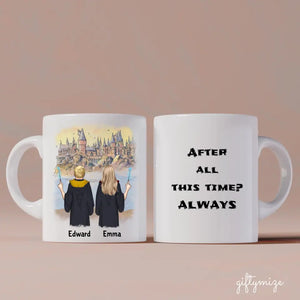 Harry Potter Inspired Man and Woman Personalized Mug - Name, skin, hair, background, quote can be customized - Giftymize™️